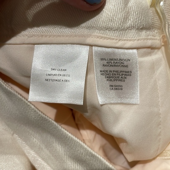 NWT Jones New York Womens White Linen Blend Straight Leg Pants Size 2 Petite - Picture 10 of 10